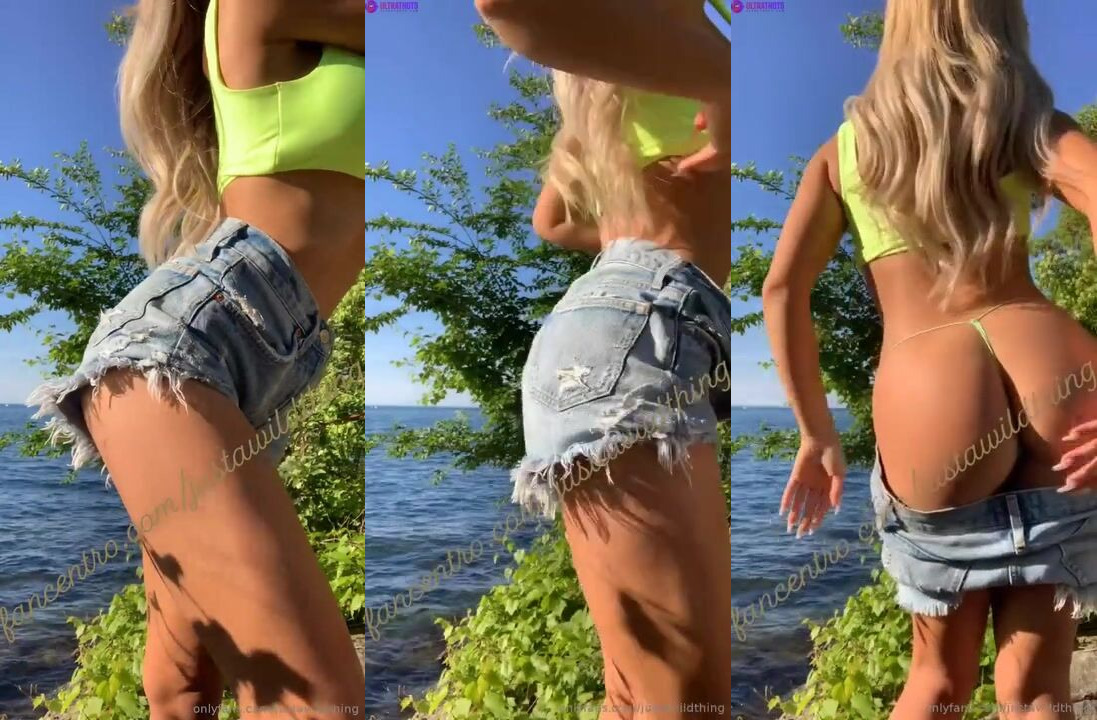 Katie Adler Big Booty Flash Outdoors by Seaside